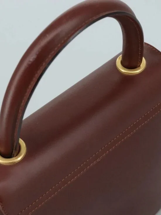 Salvatore Ferragamo Hand Bag Leather Brown Gold Auth mr885 - Picture 7 of 16